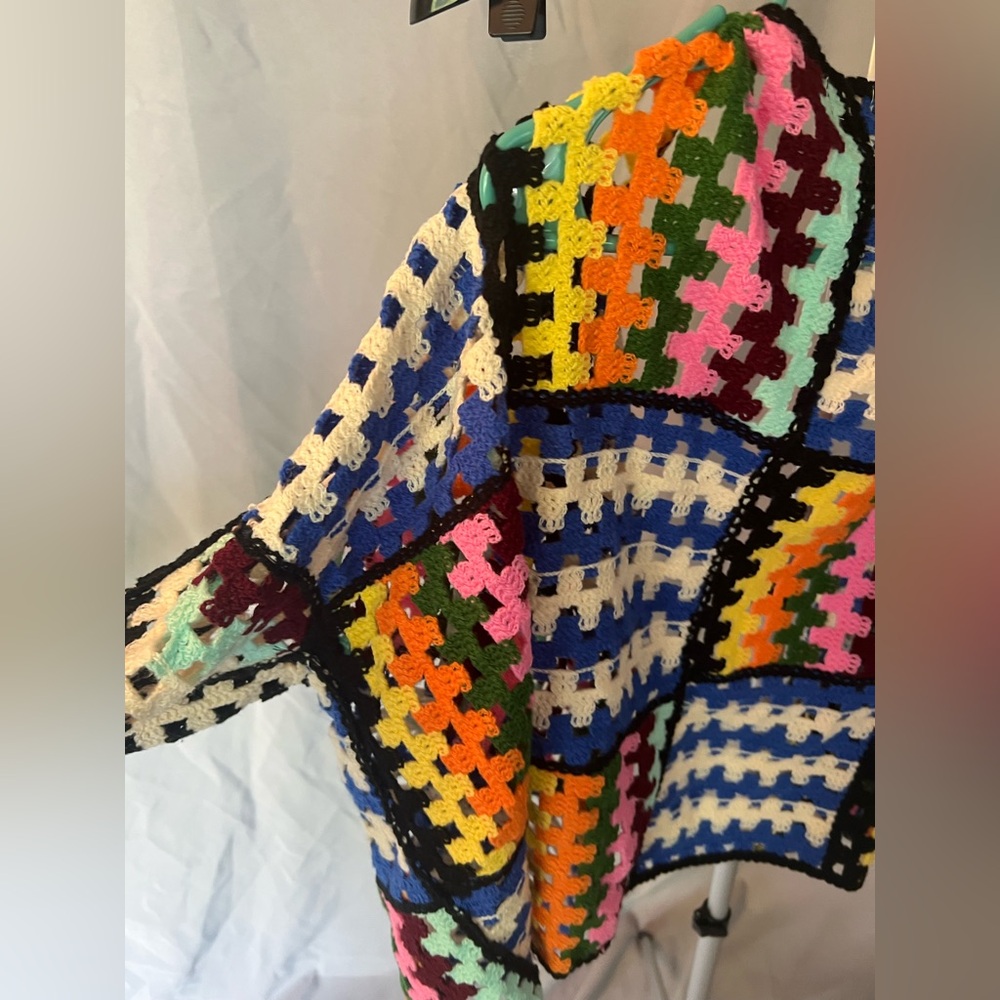 Nwot Pol Multicolor Patchwork Cardigan - image 3